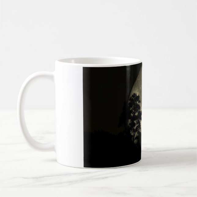 11 oz mug with "Swans in the Moonlight" image (Gauche)