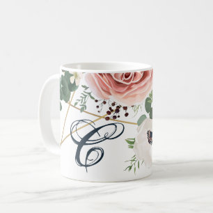 11 Oz. Rose de Jardin géométrique de la Mug café