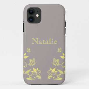 11 Papillon jaune Floral BT iPhone 5 Coque