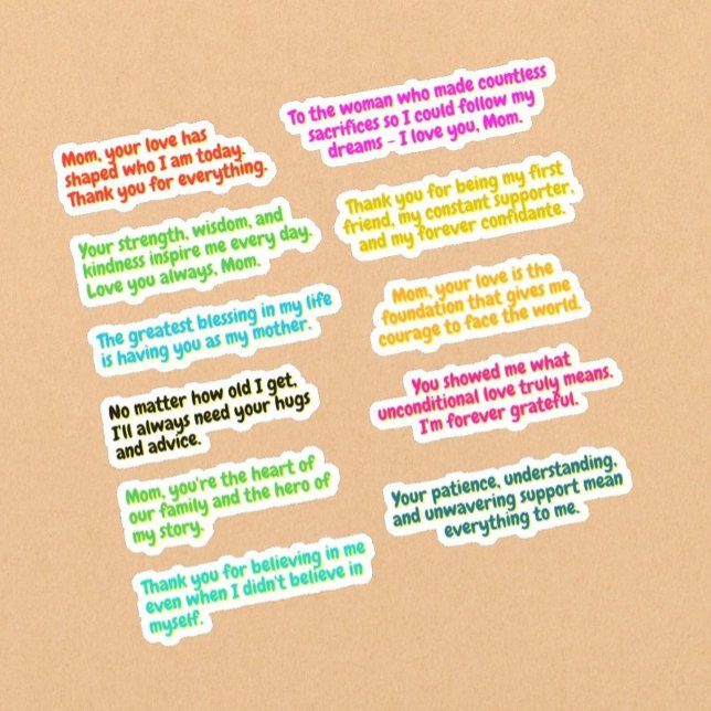 11 PCS - Stickers de message pour les mamans (Cita (Love Quote Stickers for moms)