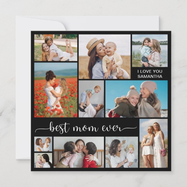 11 Photo Collage Meilleure Maman Carte de voeux (Devant)