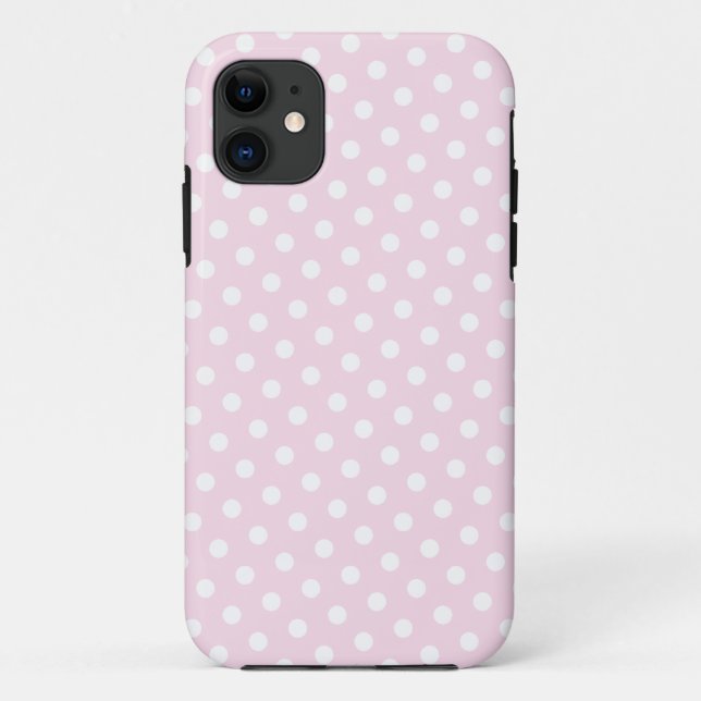 11 Pink & White Polka Motif iPhone 5 Coque (Dos)