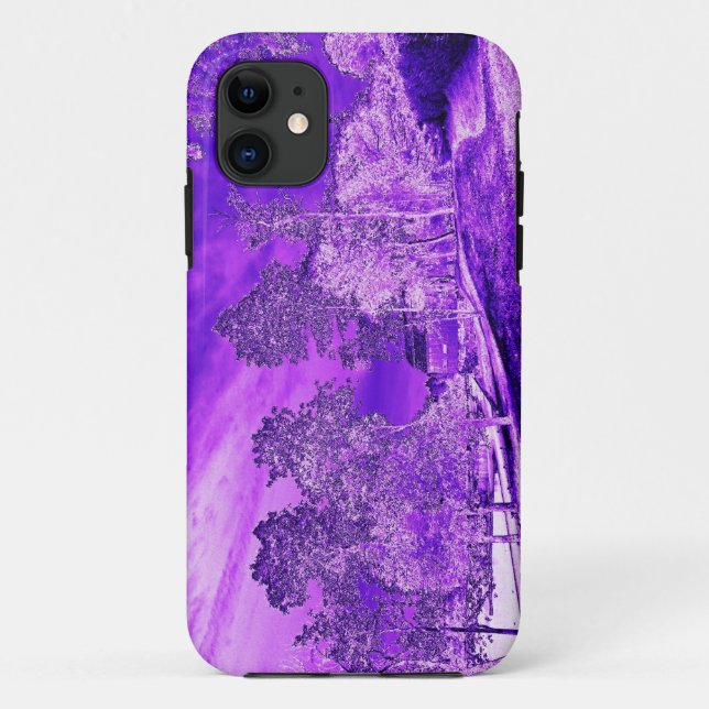11 Pittoresque Pond House dans Purple iPhone 5 Coque (Dos)