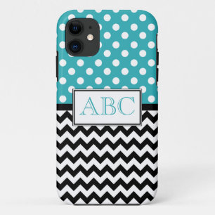 11 Polka Dot Turquoise & Chevron iPhone 5 Coque