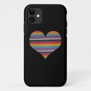 11 Rainbow Ribbon Cable Heart iPhone 5/5S Coque