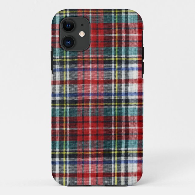 11 Red Winter Noël Plaid iPhone 5 Coque (Dos)