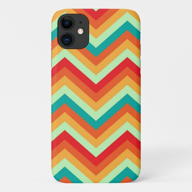 11 rétro motif de Chevron de zigzag de coque iphone (Dos)