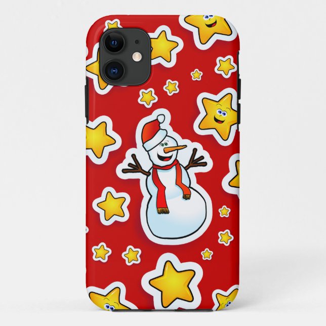 11 Snowman et étoiles, iPhone 5 coque (Dos)