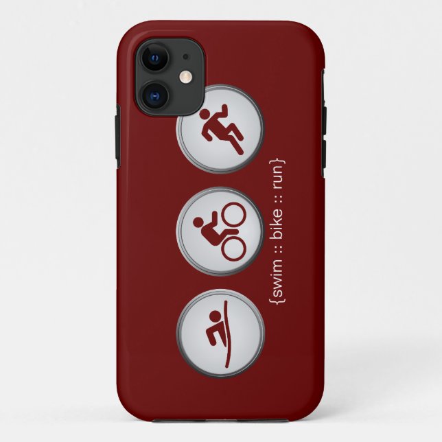 11 Triathlon Swim-Bike-Run iPhone 5 Coque (maroon) (Dos)