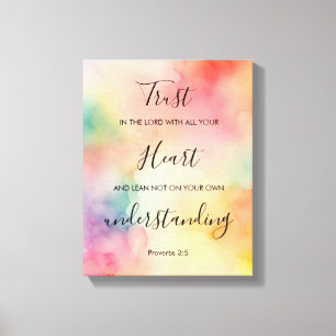 11 x 14 Proverbes 3:5 Toile encadrée sur châssis e