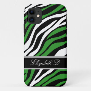 11 Zebra Print Mix Green iPhone 5 Coque