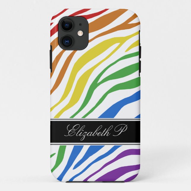 11 Zebra Print Mix Rainbow iPhone 5 Coque (Dos)
