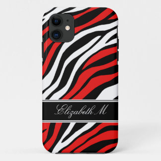11 Zebra Print Mix Red iPhone 5 Coque
