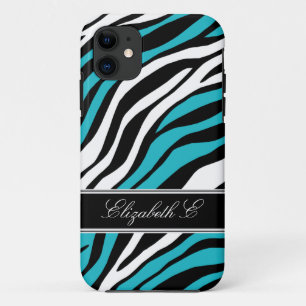11 Zebra Print Mix Turquoise iPhone 5 Coque