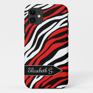 11 Zebra Print Red Mix iPhone 5 Coque
