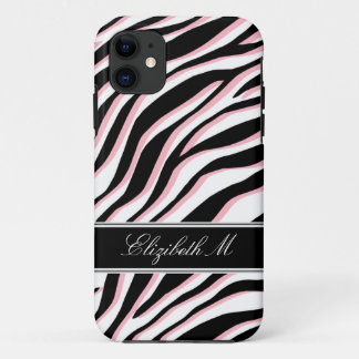 11 Zebra Print rose noir et blanc iPhone 5 Coque