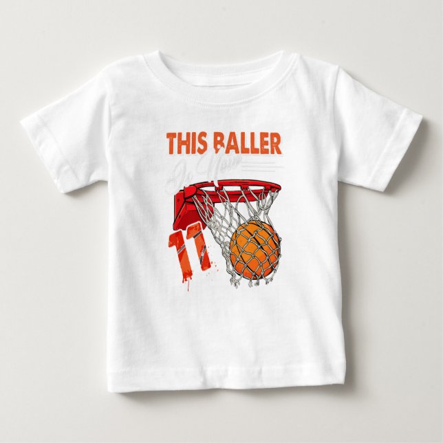 11e Anniversaire Basket TShirt Funny 11 ans (Devant)