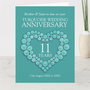 11e carte cardiaque mariage turquoise