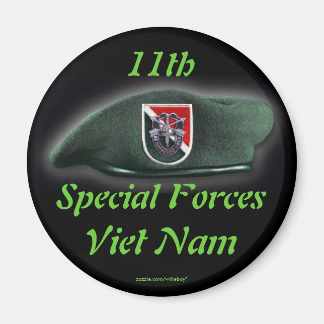 11e forces spéciales Green Berets nam flash Magnet (Devant)