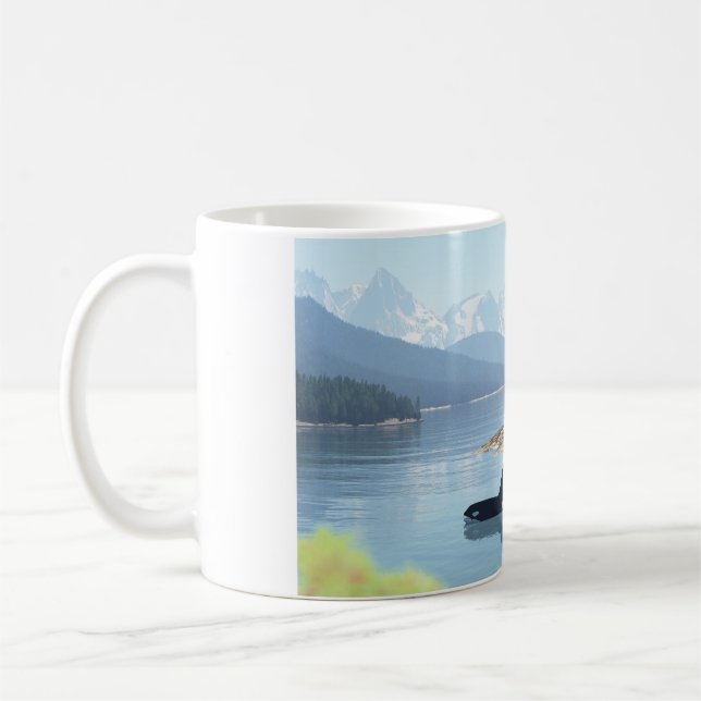 11oz mug with "Orcas in the Inlet" image (Gauche)