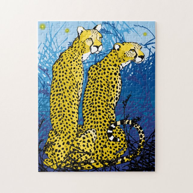 11x14 Cheetah Pair Puzzle pour les personnes aveug (Vertical)