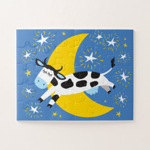 11x14 Kids Cow and Moon Puzzle pour les enfants av