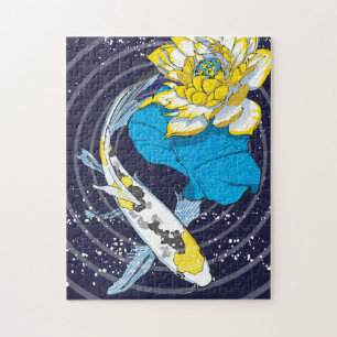 11x14 Koi et Lotus Puzzle pour les personnes aveug