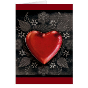 1209 DARK RED BLACK HEART EMO LOVE TOUGH DARK