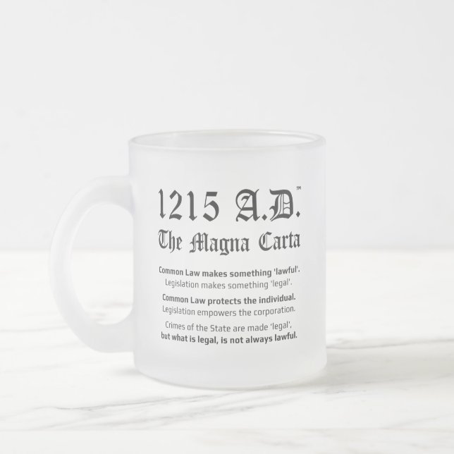 1215 A.D.™ La Mug en verre de common law Magna Car (Gauche)