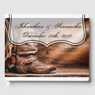 122 Page Mariage Livre d'or Boots de cowboy Boots
