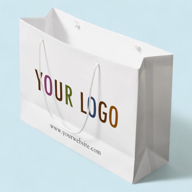 12.5 dans Sac d'achat cadeau personnalisé avec log (MISOOK 12.5 x 4 x 9 inch White Gift Bag with Logo)