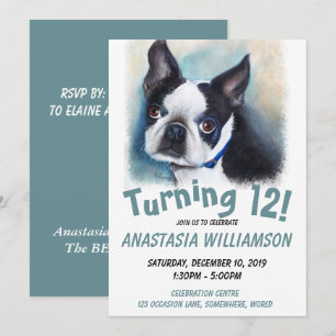 12 ans de Invitation de Boston Terrier