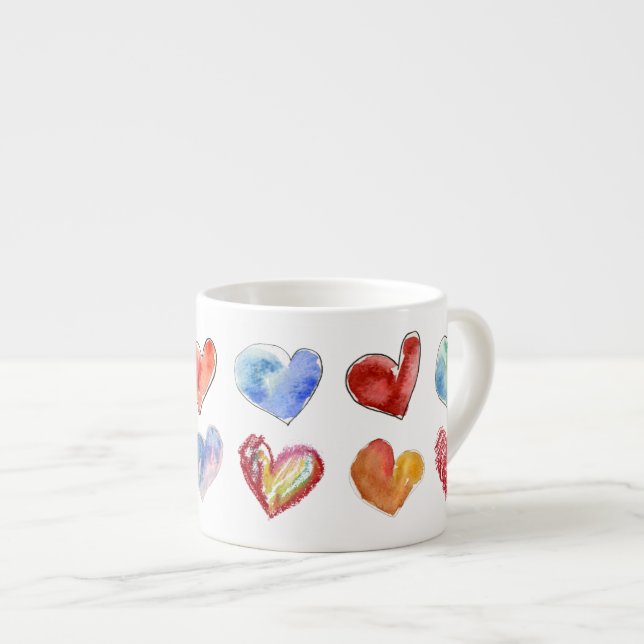 12 Artsy-3 Coeurs d'Amour Espresso Mug (Devant droit)