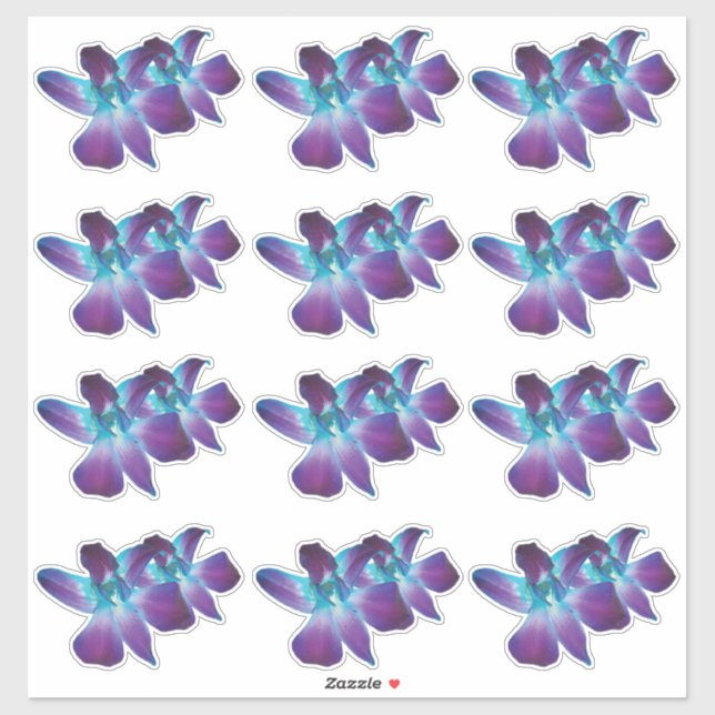 12 autocollants Kiss-Cut de fleurs d'orchidée Dend (Feuille)