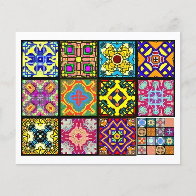 12 Carreaux différents pour le thé - Pliage à l'or (Devant)