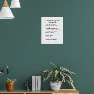 12 choses à retenir - Poster de motivation