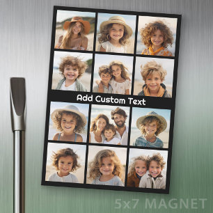 12 Collage de photos - Grille moderne Noir Blanc T