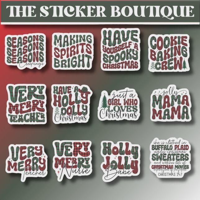 12 En Un Sticker Plaid De Noël Festif Pack (Créateur téléchargé)