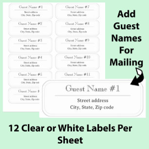 12 Étiquettes d'adresse claires pour invités