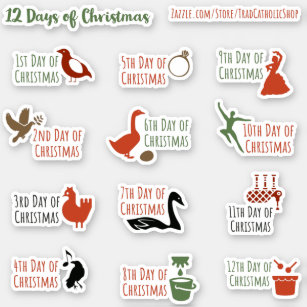 12 Jours de Noël joli planificateur Stickers Journ