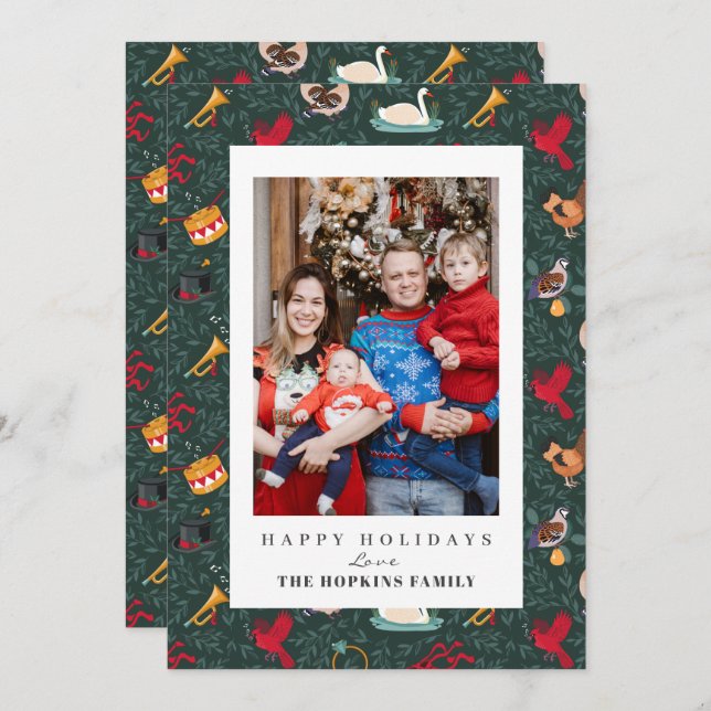 12 Jours de Noël Maison de vacances Famille Photo (Devant / Derrière)