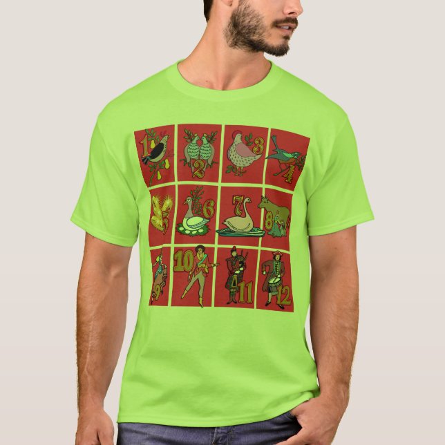 12 jours de T-shirts de Noël, habillement, cadeaux (Devant)