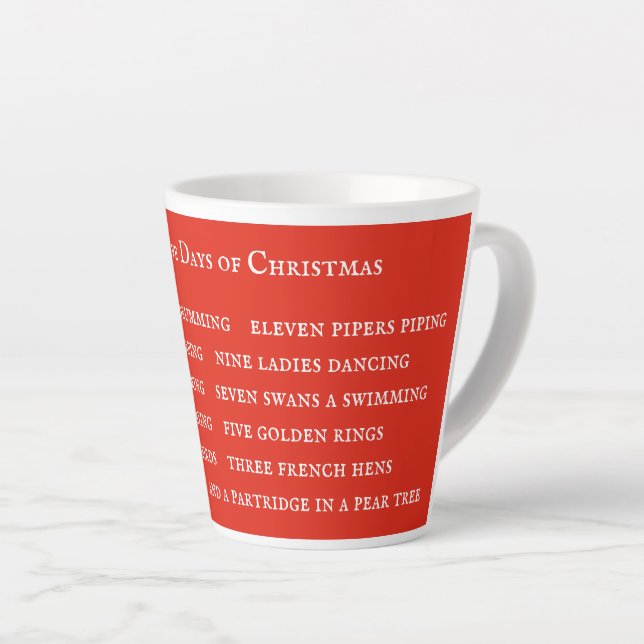12 JOURS LYRICS Latte Mug / Rouge (Angle droit)