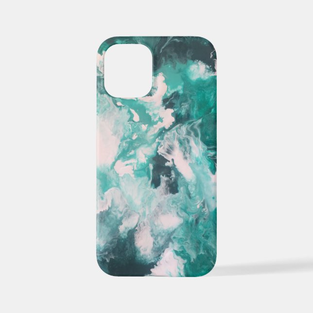 12 Mini coque iphone vert liquide verdoyant verdir peintur (Verso)