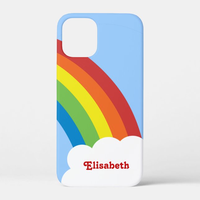 12 Mini Coque Retro Rainbow des années 80 pour iPhone pers (Verso)