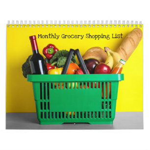 12 mois 2026 Calendrier Grocery Shopping Tracker