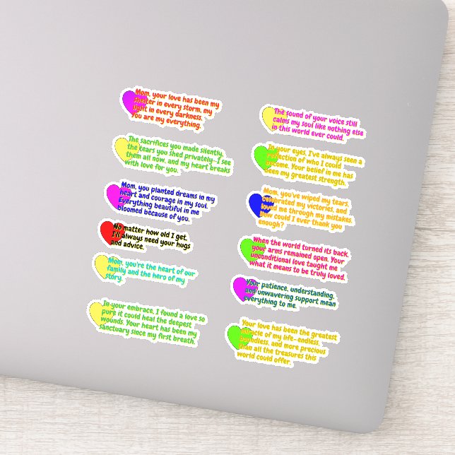 12 PCS - Stickers de message d'amour du coeur pour (Détail)