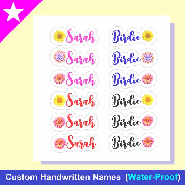 12 Petit Jeu de Étiquettes de nom de marguerite lu (Whimsical name labels
Daisy name labels)