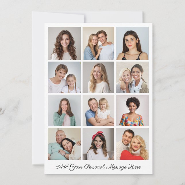 12 Photo Collage Ajoutez Votre Propre Carte De Voe (Devant)