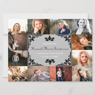 12 photos Collage de diplômes-6x8 Grad Faire-part